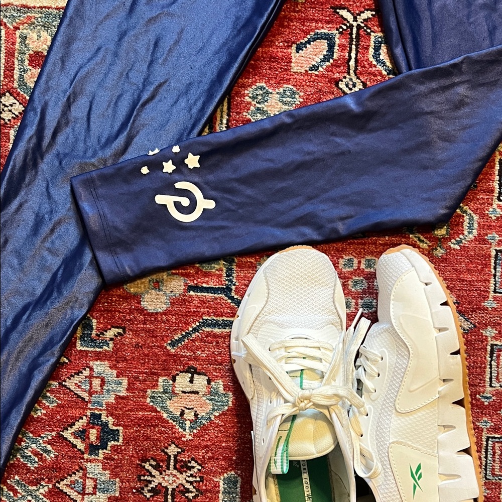 Peloton Shiny Blue Leggings with Star Details